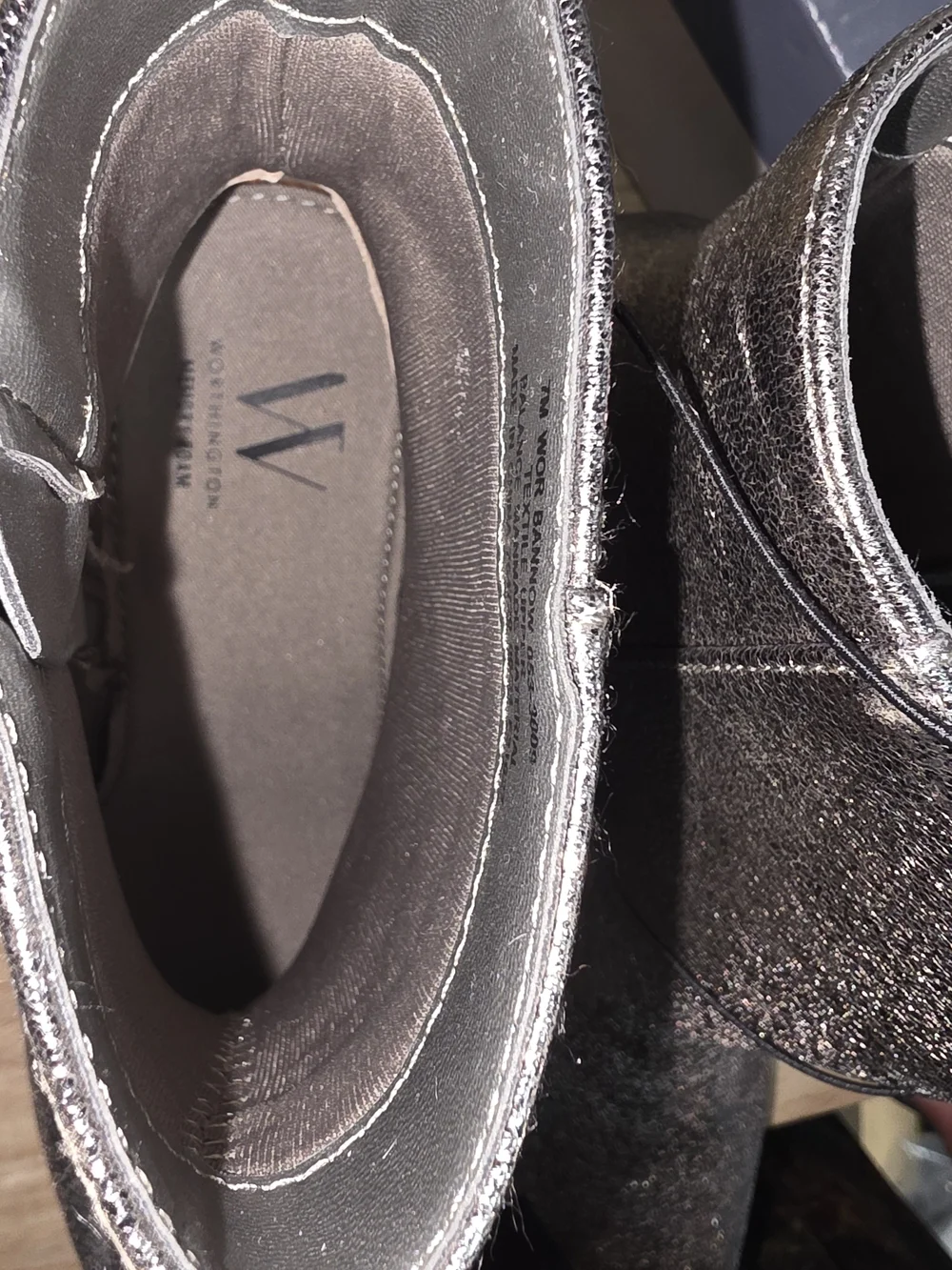 Worthington Pewter Metallic Pointed Toe Ankle Boots 7 M New